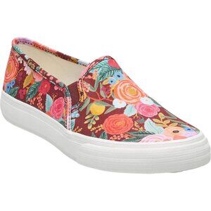 Keds x Rifle Paper Company Double Decker Garden Slip Ons - Burgundy - 7.5